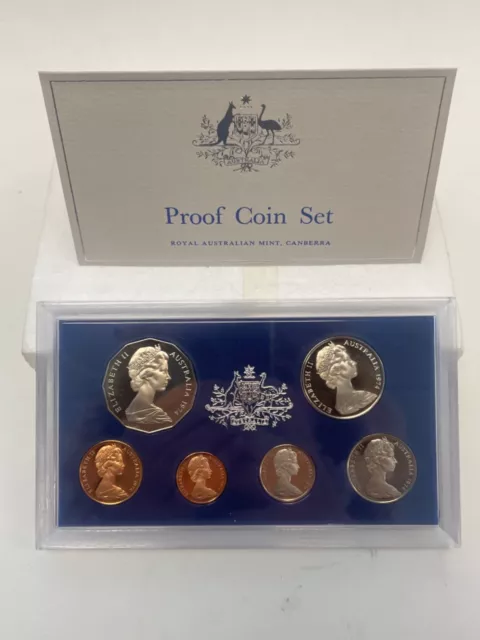 RARE 1974 Australian Proof Set 6 Coin 50C 20C 10C 5C 2C 1C Original Box W/COA