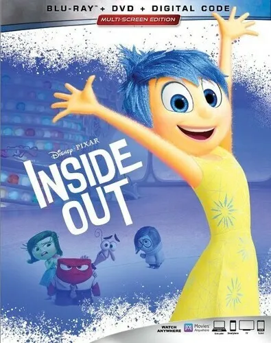 Disney Pixar Inside Out (Blu-ray + DVD + Digital, 2019) New Free Shipping