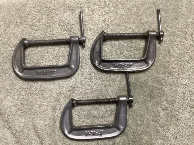 Lot Of 3 Adjustable Pony 1430 3" C Clamps - Same Day Shipping