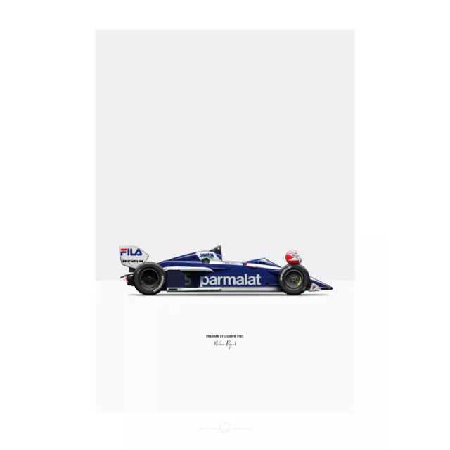 Poster auto Brabham BT52-B F1™ 1983 Nelson Piquet Monza GP 50 cm x 70 cm Formula1™ 2