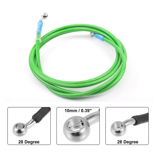 96CM Universal Motorcycle Brake Hose Oil Pipe Line Braided Kits Fitting Ends Set