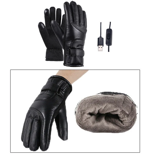 Gants Chauffants, Gants Style Moto Chauffants électriques USB  Rechargeable 3
