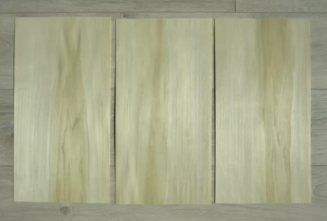 Poplar wood veneer, 4 veneer sheets 46 x 22.3 cm (~18.1 x 8.77"), 0.6 mm (~1/42)