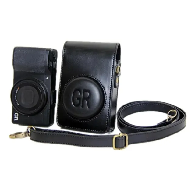 PU Camera Leather Case Camera Bag w/Strap For Ricoh GR GRII GRIII GR GR2 GR3 Cam 3