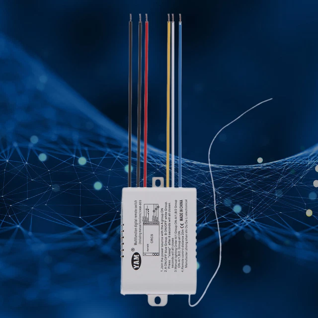 Interruptor de control remoto inalámbrico digital de luz de 220 V con luz de puerto de 3 vías