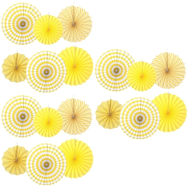 18 piezas Papel Tejido Fan Papel Flores para Cumpleaños