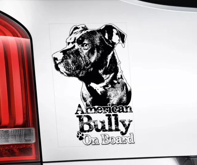 American Bully Autoaufkleber - Hund Stoßstange Fenster Aufkleber Bull Terrier Schild - V02BLK