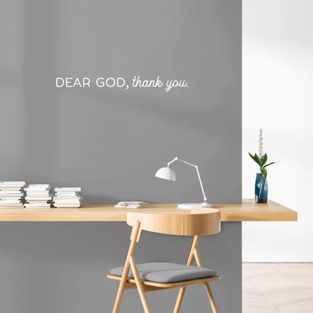 Vinyl Wall Art Decal - Dear God, Thank You - 3.5" x 30" - Lovely Spiritual Quote 2