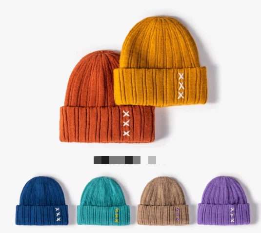 new  winter hat Women Men Knitted Hat Warm Wool Soft Trendy Embroidery cap NEW