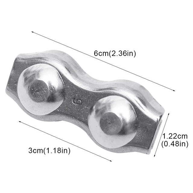 4PCS CLOTHESLINE WIRE Rope Awning Stainless Steel Cable Clamps Duplex