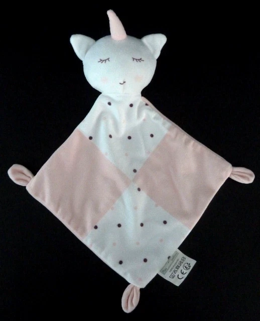 46. DOUDOU PLAT LICORNE MES PETITS CAILLOUX ROSE BLANC pois bordeaux ETAT NEUF *
