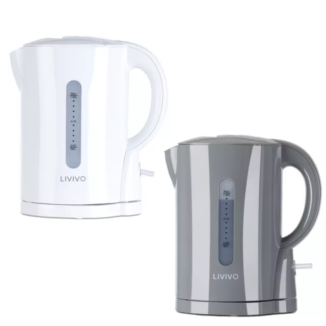 LIVIVO Travel Cordless Electric Kettle Fast Boil Jug 1000W 1L BPA Free Portable