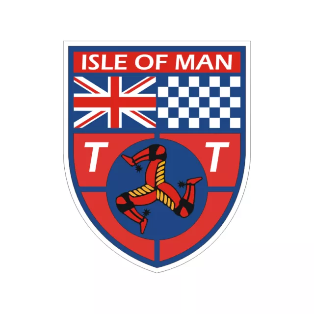 Sticker plastifié TT ISLE of MAN - Tourist Trophy Triumph Honda - 8,5cm x 6,5cm