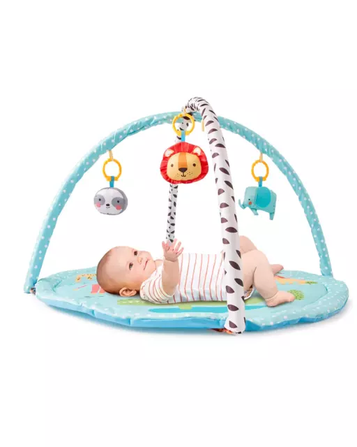 Safari Gym Play Mat Baby Entertainment Develop Visual, Auditory, Sensory Skills