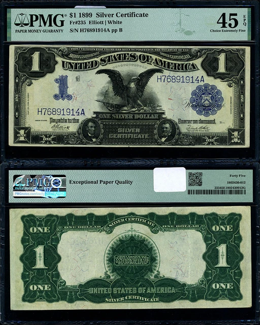 FR. 235 $1 1899 Silver Certificate Choice PMG XF45 EPQ