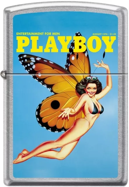 Zippo Playboy August 1976 Cover Street Chrome Windproof Lighter NEW RARE