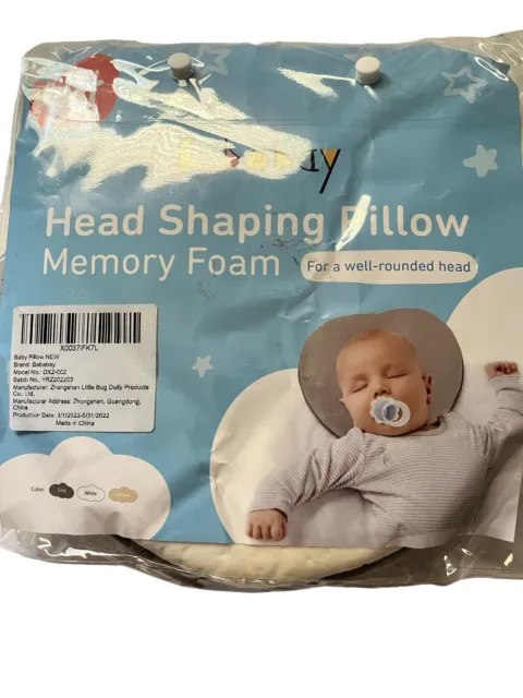 Newborn Baby Head Shaping Pillow Memory Foam Infant Pillow Head & Neck Whte(NEW)