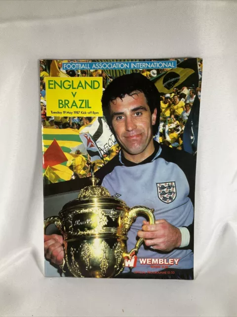 England V Brazil Wembley FA International Programme at Wembley May 1987