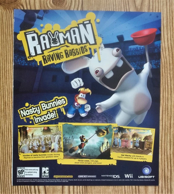 RAYMAN RAVING RABBIDS Nintendo DS Gameboy PC Wii 2006 Vintage Print Ad ...