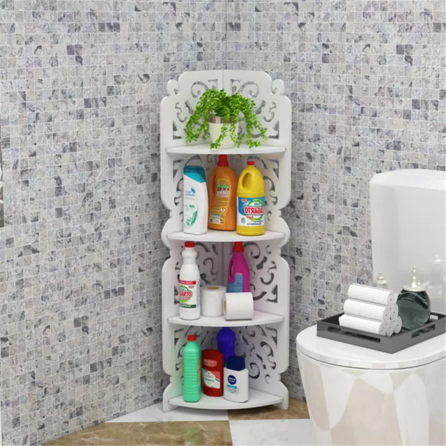 4 Tier Shower Shelf Caddy Corner Shelves Storage Rack Organiser Kitchen Bathroom