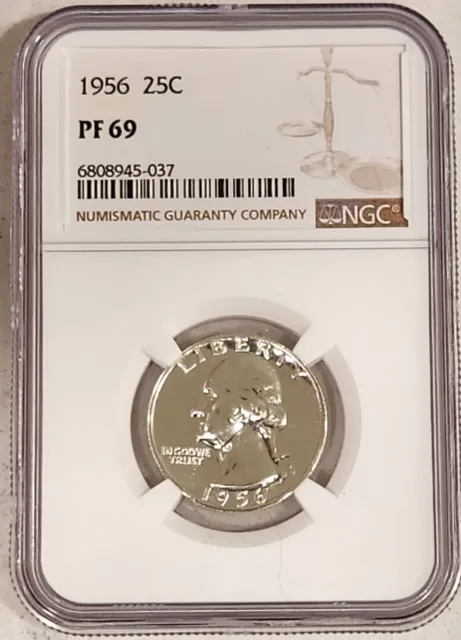 1956-P Washington Quarter Proof NGC PF69 25C US Silver Coin