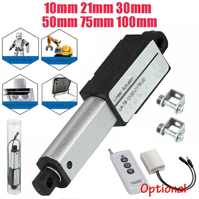 Attuatore Lineare 12V 1500N, Corsa 100 Mm, Velocità 10 Mm/s, IP54 Per Auto E Mobili