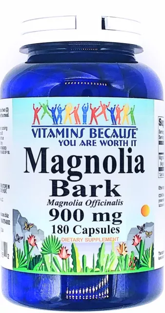 Magnolia Bark 900mg, 180 Capsules Herbal Anxiety Stress Sleep Support
