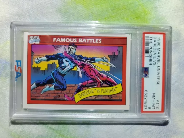1990 Marvel Universe Daredevil Vs. The Punisher Famous Battles PSA 8 NM/MT