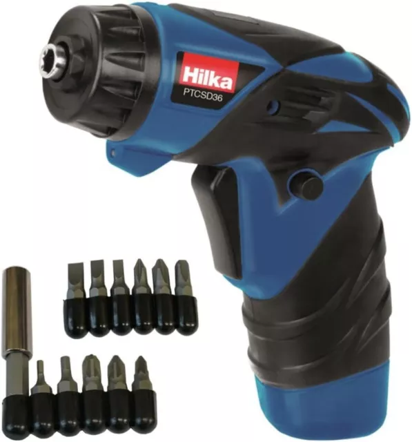 Hilka Tools PTCSD36 Li-Ion Cordless Screwdriver, 3.6 V, Black/Blue