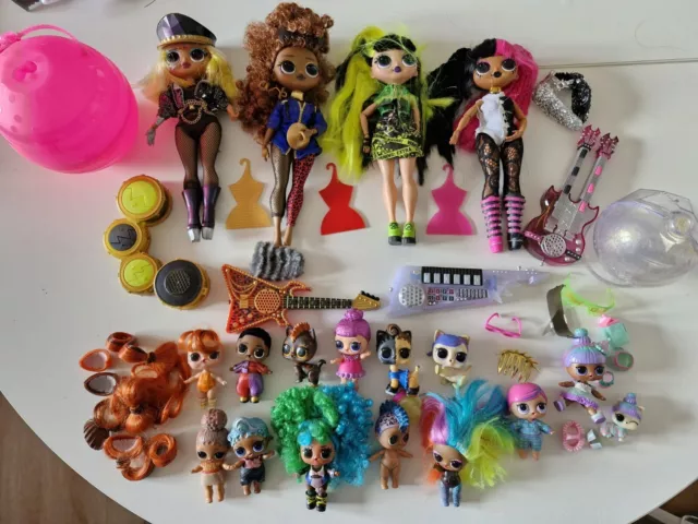 🌈💜Lot De 18 Poupées LOL  Surprise  OMG  Accessoires  Dolls  TBE