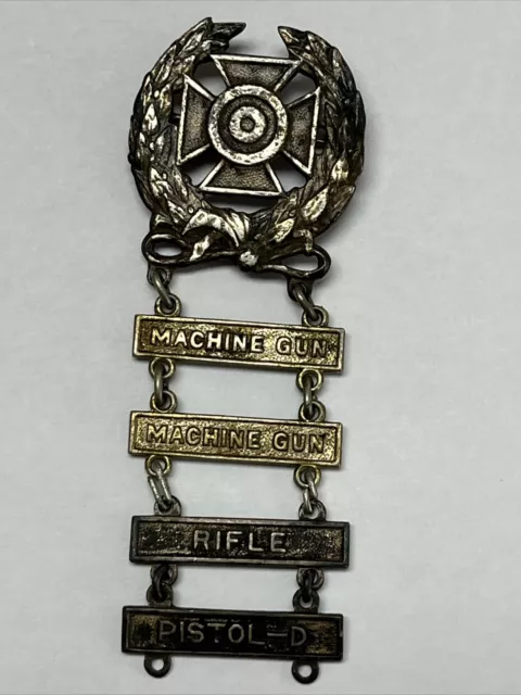 Interwar sterling, silver, Expert Badge With 4 Ladder Bars.