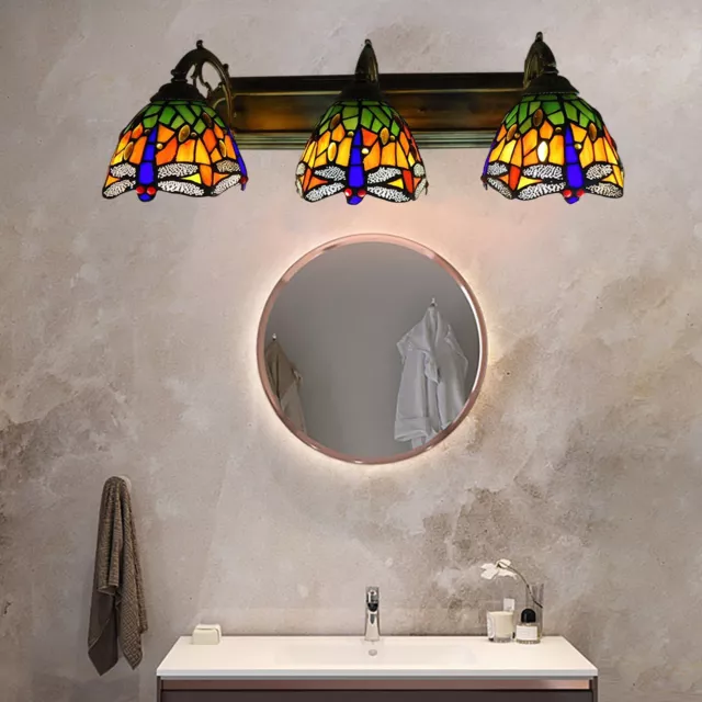 Lámparas de pared retro aplique vidrieras estilo Tiffany tocador luz de pared