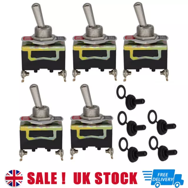 5PCS Heavy Duty Toggle Flick Switch ON/OFF 12V Car Dash Light Metal SPST Tool