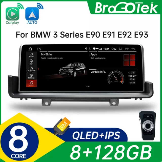 8+128GB  Autoradio 8Kern GPS Navi CarPlay Android auto Für BMW 3er E90 E91 E92