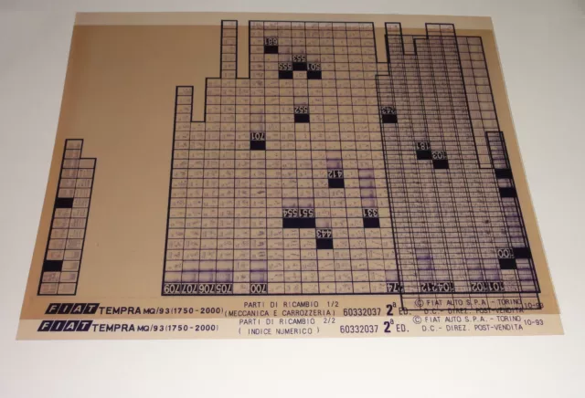 Microfiche Spare Parts Catalog Fiat Tempra Mq/ 93 (1750 - 2000) Stand 10/1993