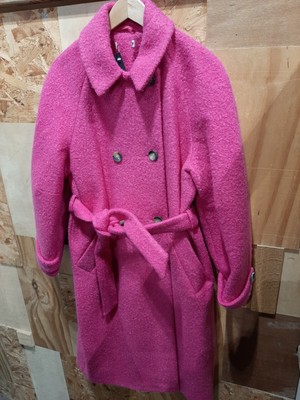 topshop boucle coat pink