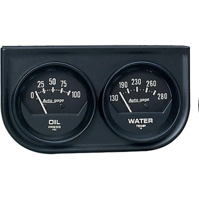 Autometer Auto Gauge 2" 2 Gauge Console Oil Water Black AU2345
