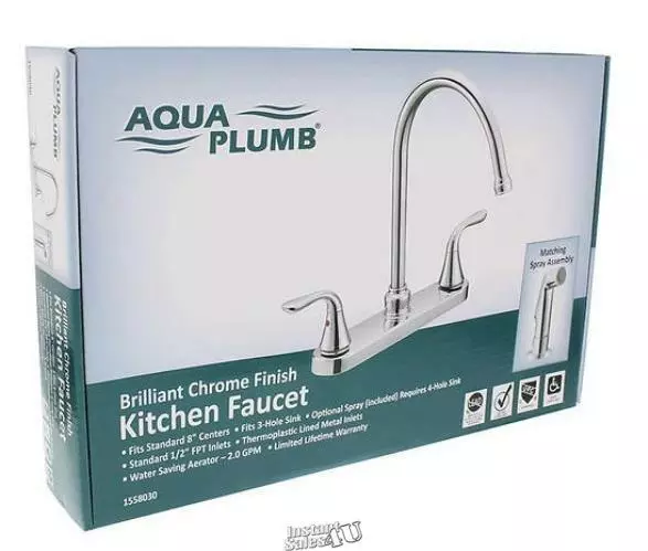 Aqua Plumb-Chrome 2-Handle Gooseneck Faucet 3