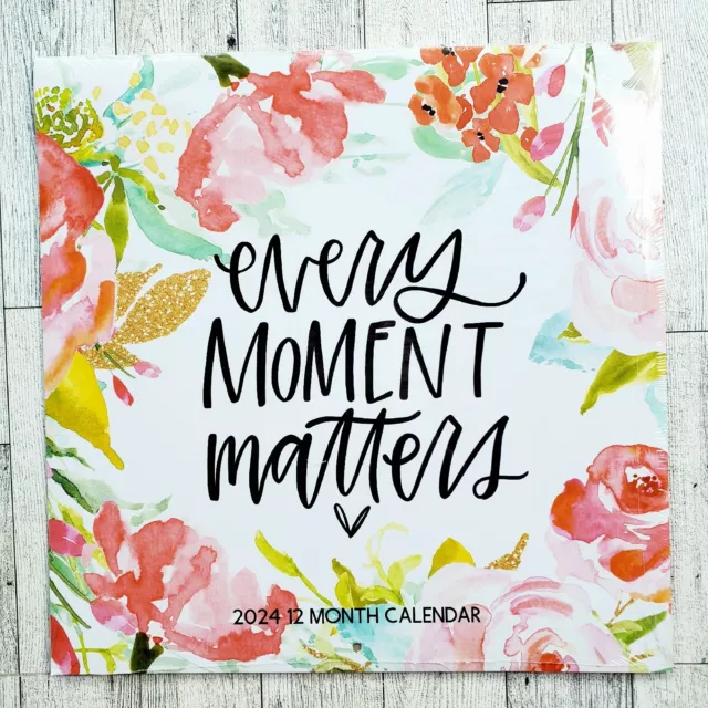 12 MONTH WALL Calendar 2024 Every Moment Matters Inspiration Dollar
