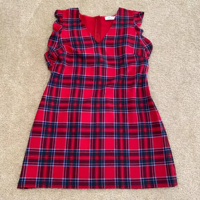 Vineyard Vines Womens Dress Sz 16 Red Tartan Plaid V-Neck Sleeveless NWT $148