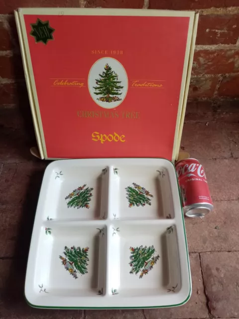 Spode Christmas Tree. Large Square 4 Section Serving Dish/Plate