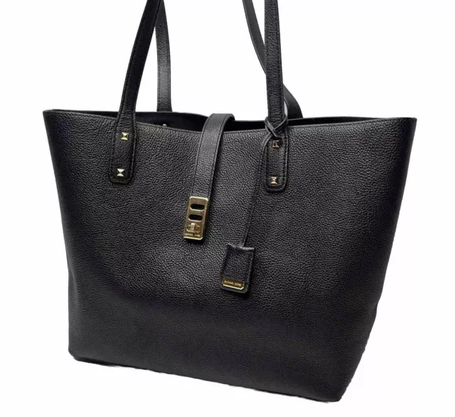 MICHAEL KORS KARSON Carryall Large Tote Purse Handbag Leather Bag Black ...
