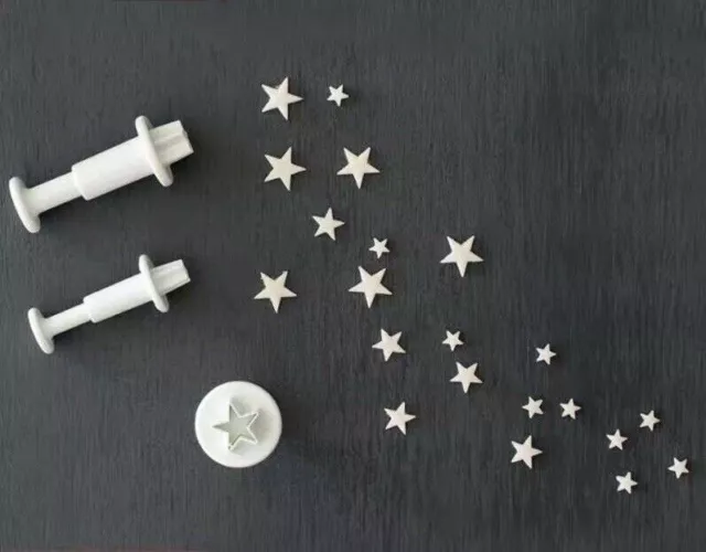 3pcs Set Mini Star Plunger Fondant Cutters Cake Decorating Tool