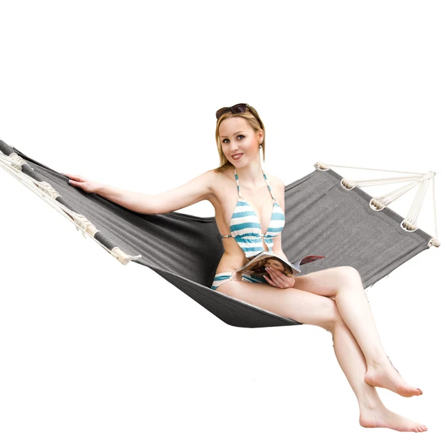 Bis 100kg: Outdoor Stabhängematte 1 Person - 190x80cm Hängematte Garten & Balkon