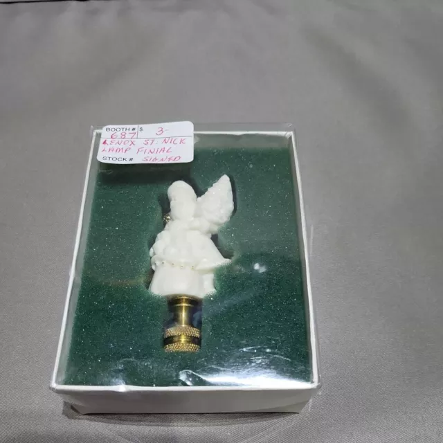 Lenox China Ivory Color Bisque Finish Lamp Finial Santa Figure New
