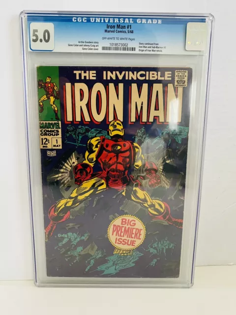 The Invincible Iron Man #1 - CGC 5.0 Off Wht/Wht - Origin Retold 1968 1st print