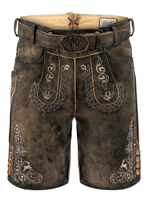 Pantaloni folcloristici in pelle corti brughiera Rupert