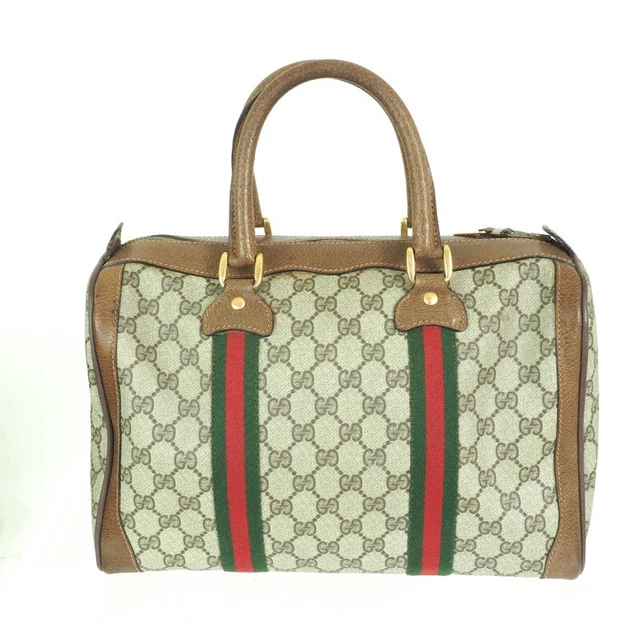 Vintage Gucci GG Monogram Double Ribbon Signature Hand Bag. Vintage Gucci GG Monogram Double Ribbon Signature Hand Bag.