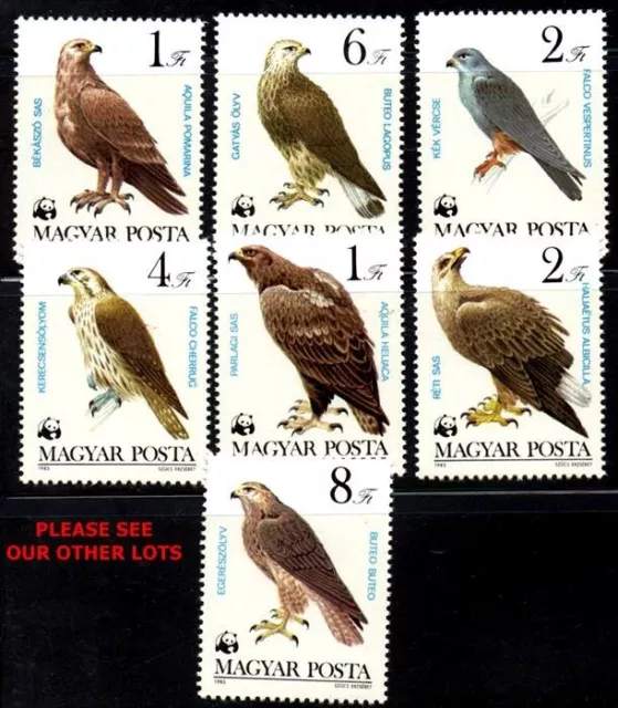 Hongrie 1983 Oiseaux Wwf MNH Raptors Falcon Eagles