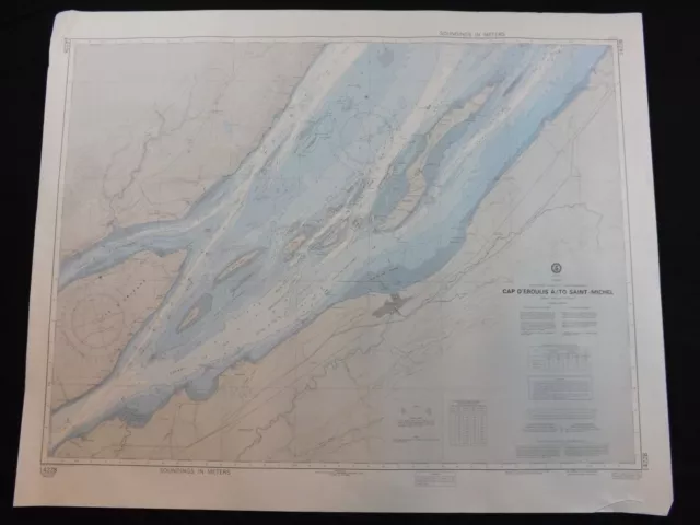 Vintage NOAA Nautical Chart Saint Lawrence River Quebec Canada 9th Ed 1985